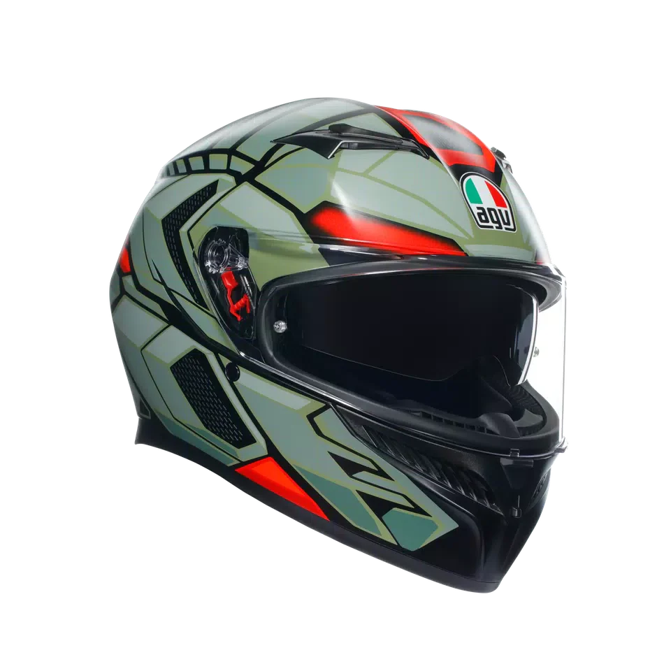 AGV K3 Decept Matt Black/Green/Red Helmet