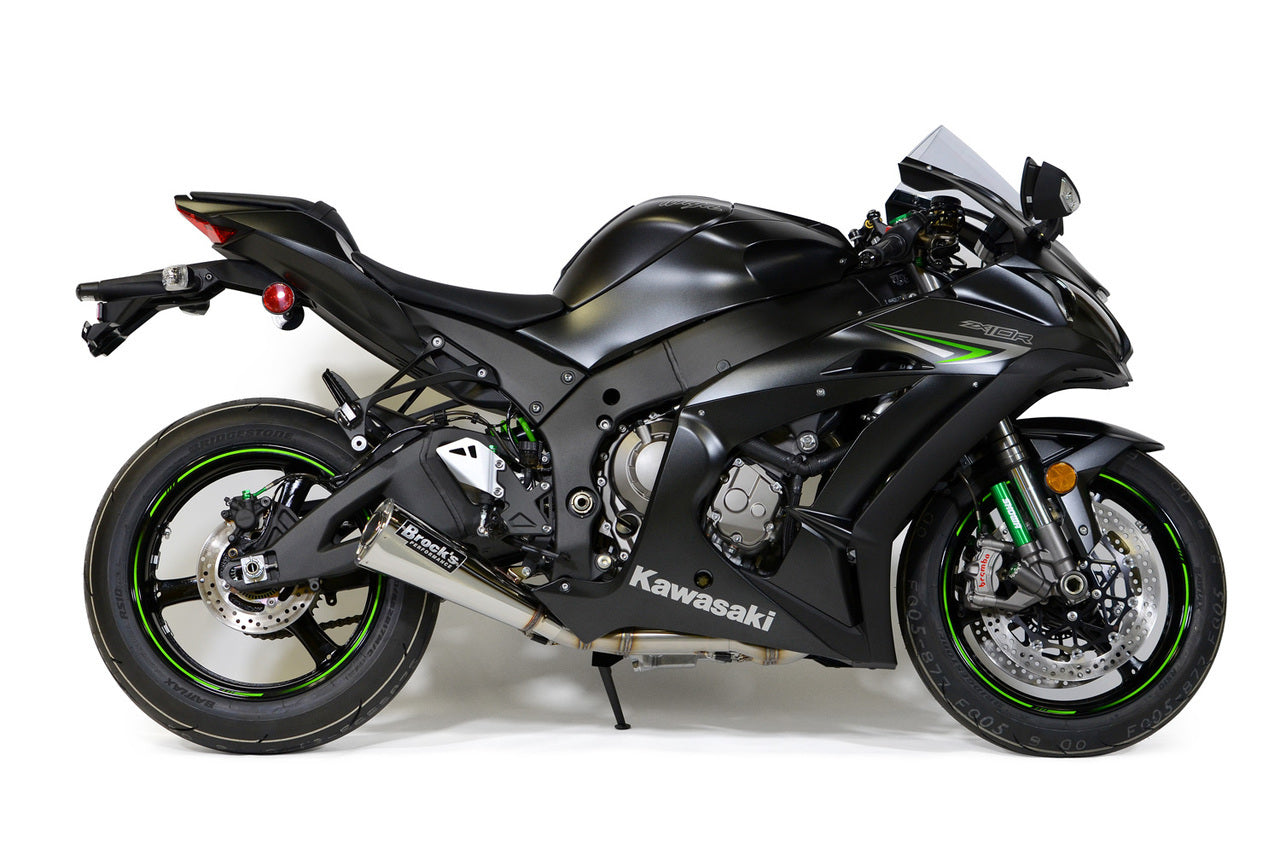 Brocks Alien Head 2 Full Exhaust System 14" Muffler for Kawasaki ZX-10R