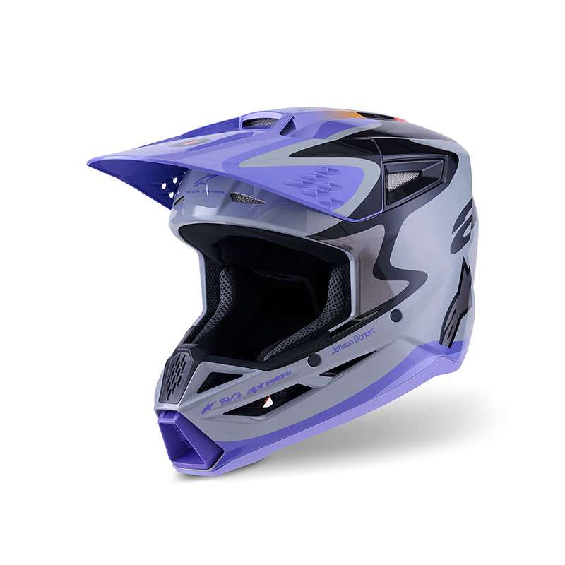 Alpinestars S-m3 Youth Jettson Helmet Grey Purple