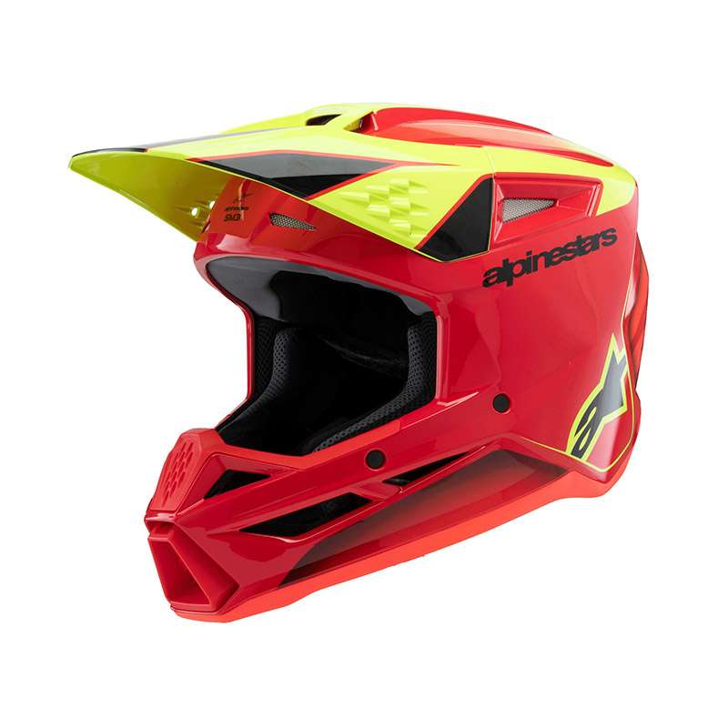 Alpinestars S-m3 Youth Fray Helmet Red Yellow