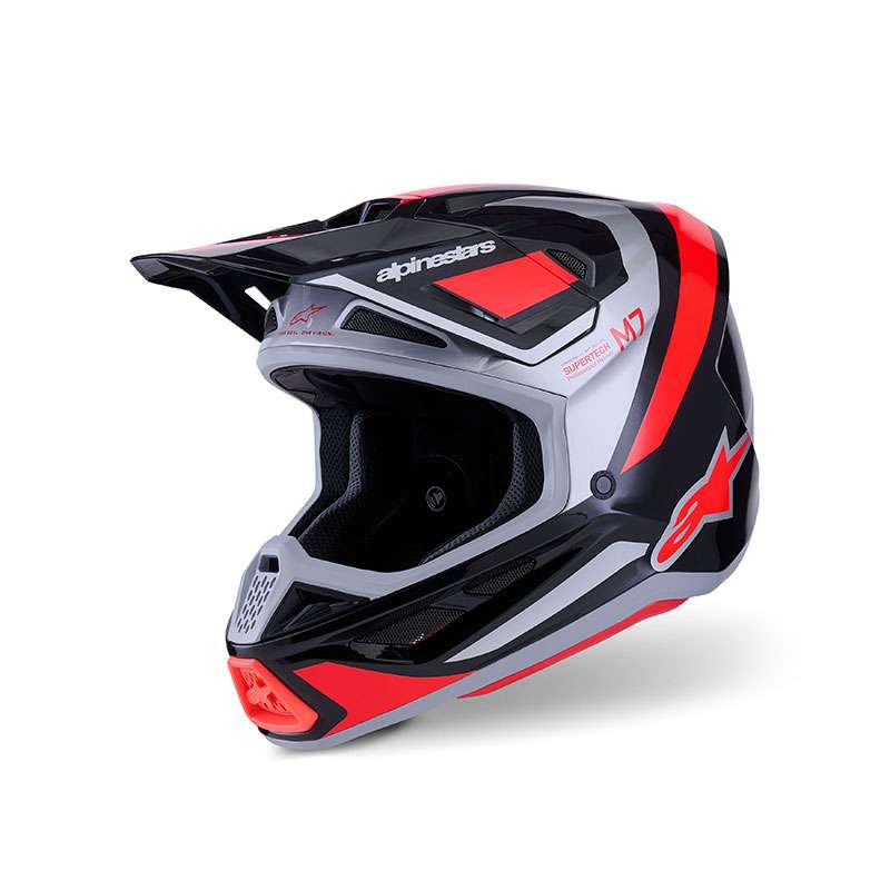 Alpinestars Sm7 Rise Helmet Black Silver Red