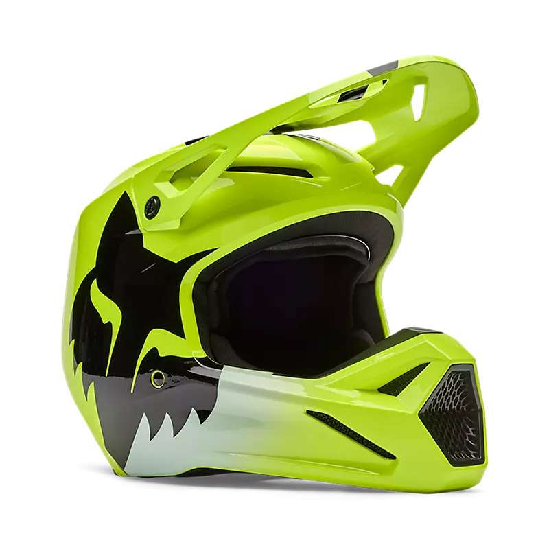 Fox V1 Shield Helmet Yellow Fluo