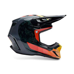 Fox V3 Rs Grid Helmet Black Orange