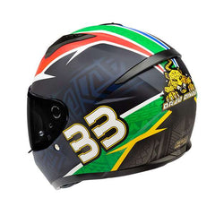 Hjc C10 Bb33 Helmet Green Red
