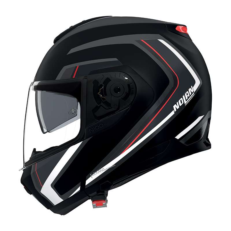 Nolan N100.6 Radiante Helmet Silver Red Matt