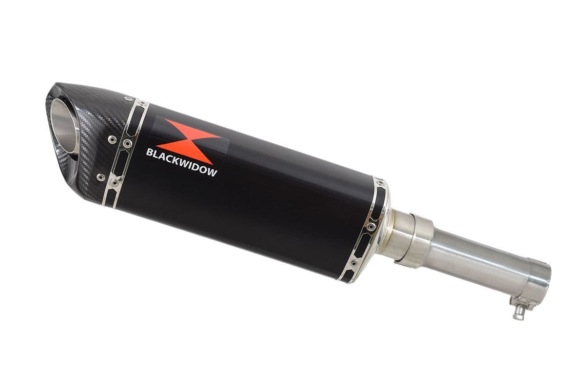 Aprilia RX 125 SX 125 300mm tri-oval black stainless carbon tip silencer