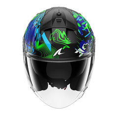 Shark Skwal Jet Pranz Mat Helmet Green Blue