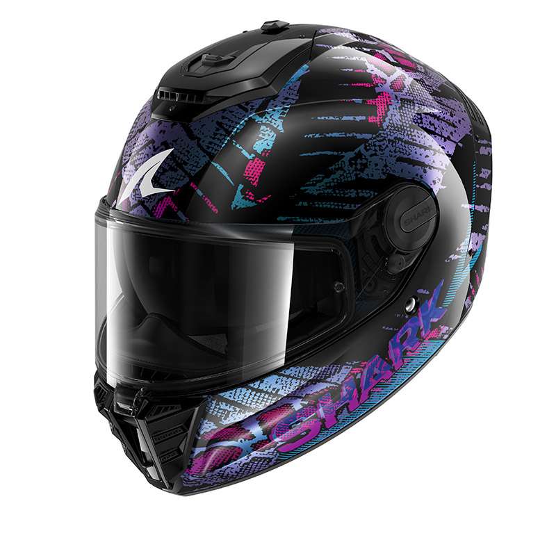 Shark Spartan Rs Reptaia Helmet Black Blue Glitter
