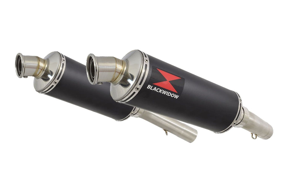 300mm Round Black Stainless Silencer for Aprilia SL1000 Falco 1999-2005