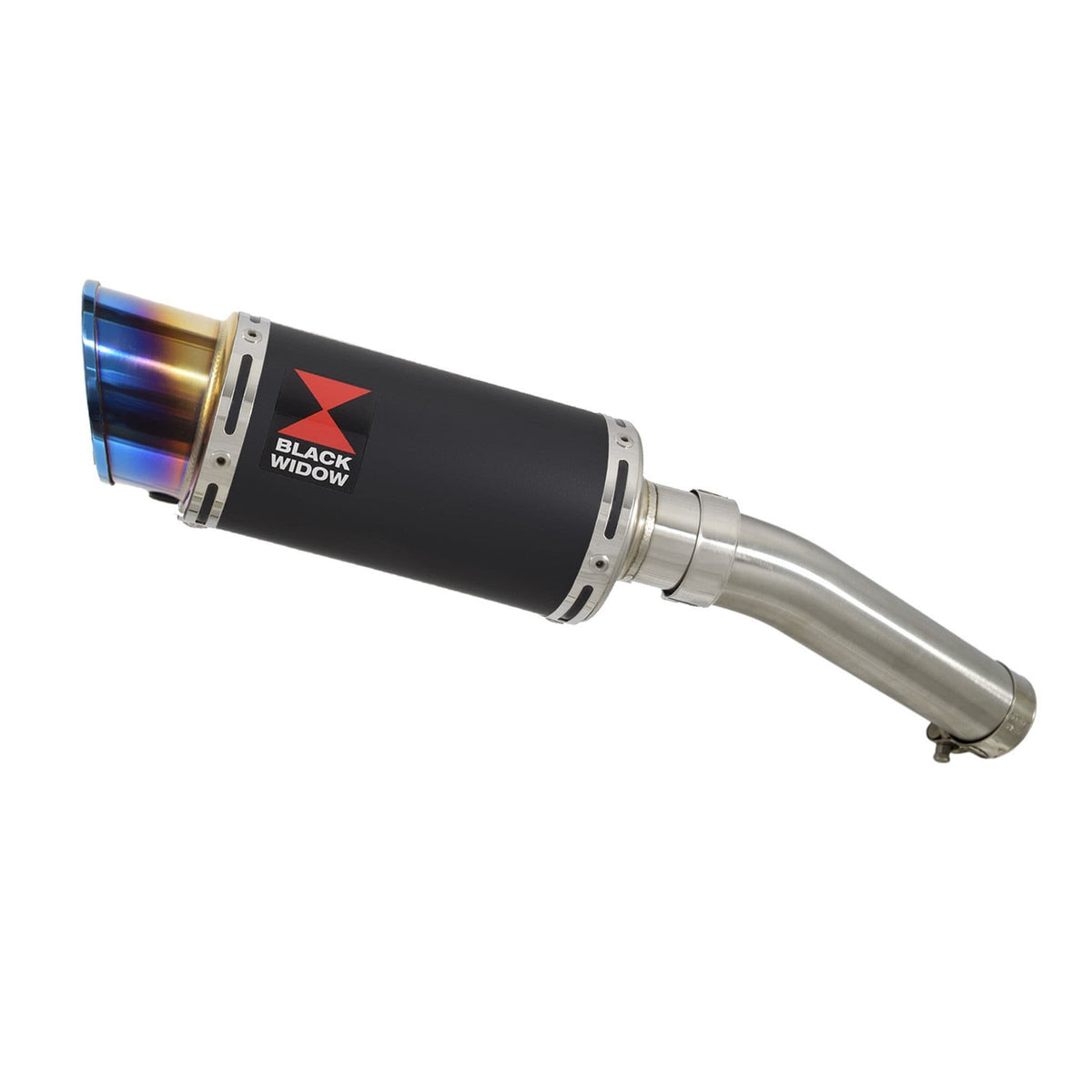 200mm Round Blue Tip Black Stainless Silencer for Aprilia Tuareg 660