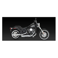 Vance & Hines 3" Round Twin Slash Slip-On Mufflers For Harley Softail