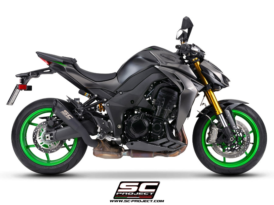 SC Project S1 Titanium Matt Black Slip-On Exhaust for Kawasaki Z1100