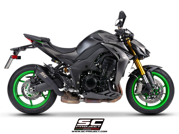 SC Project S1 Titanium Matt Black Slip-On Exhaust for Kawasaki Z1100