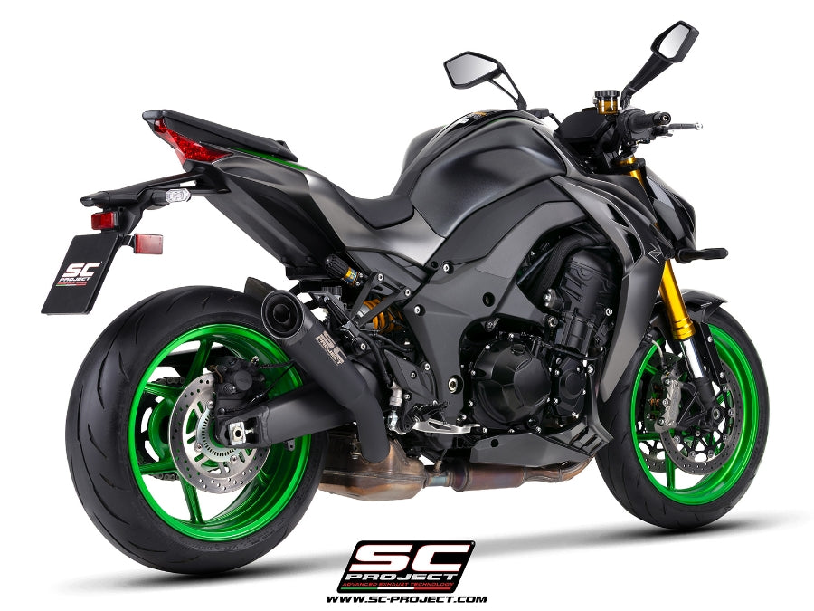 SC Project S1 Titanium Matt Black Slip-On Exhaust for Kawasaki Z1100