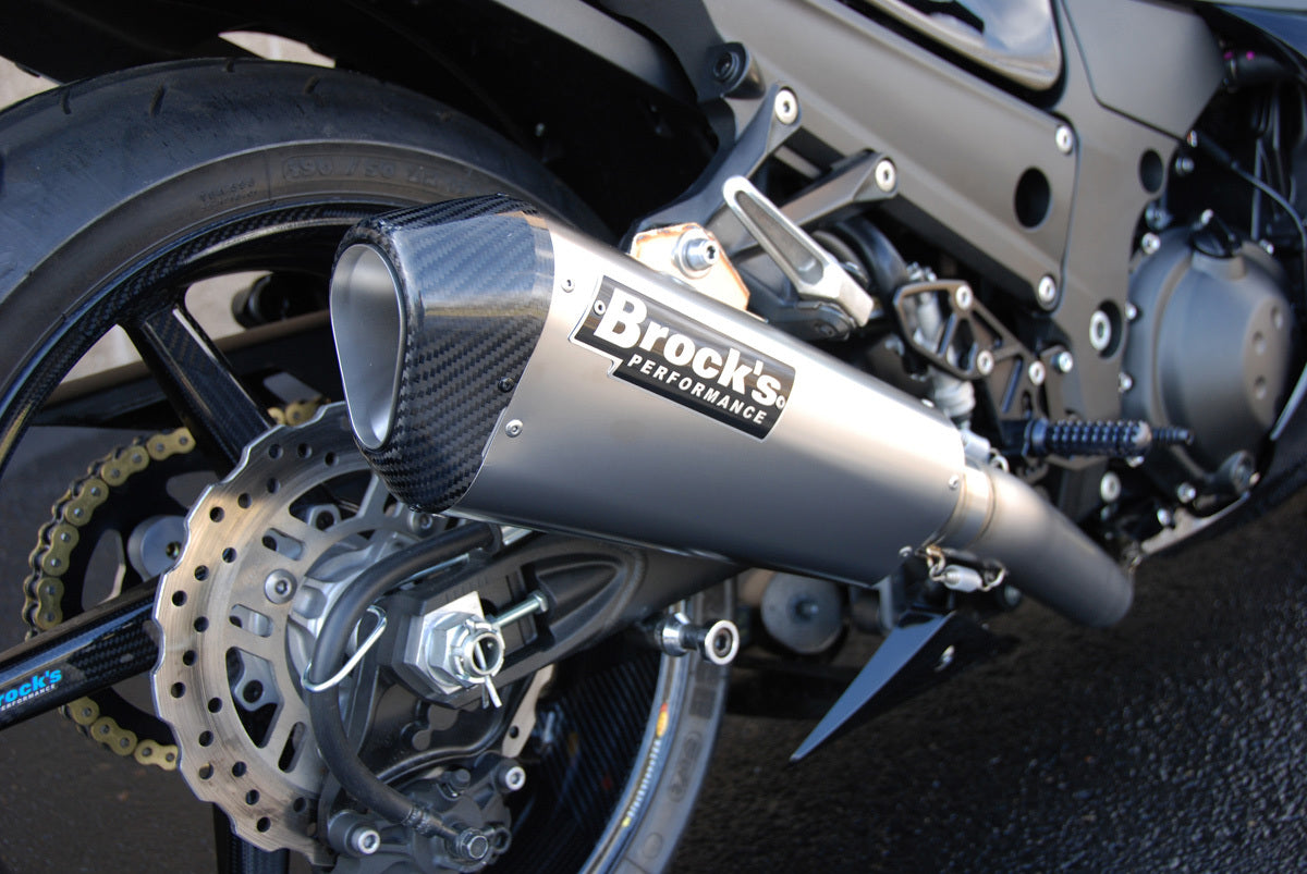 Brocks CT Single Full Exhaust System w/ 16" Muffler for Kawasaki ZX-14R