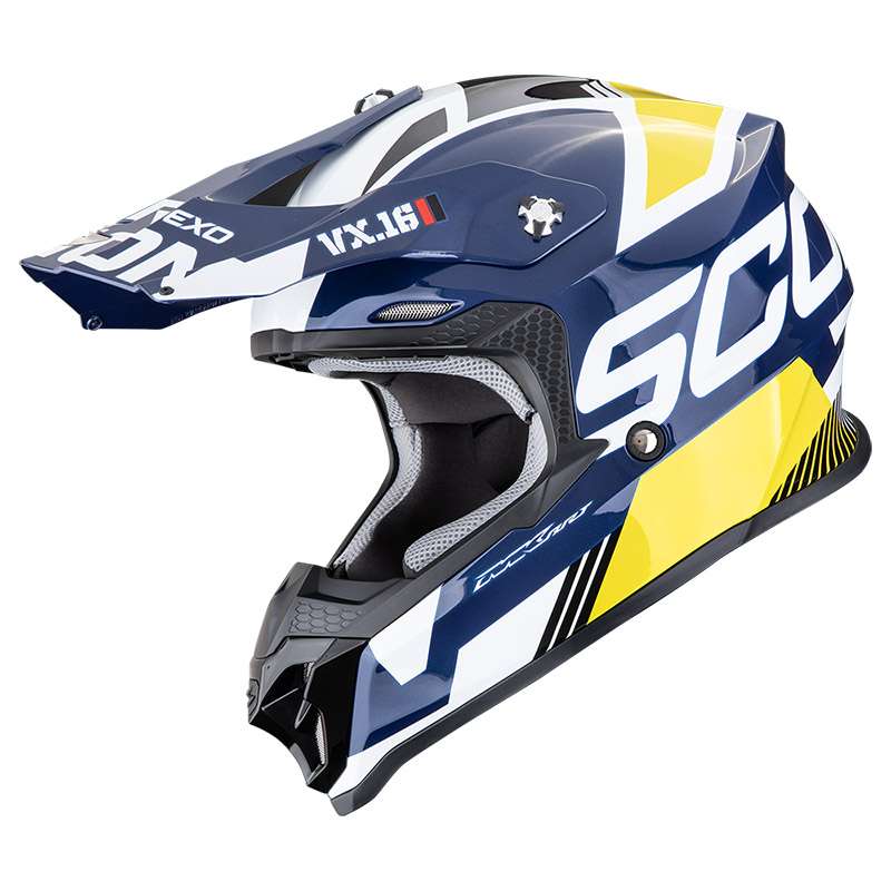 Scorpion Vx-16 Evo Air Analog Helmet Blue Yellow
