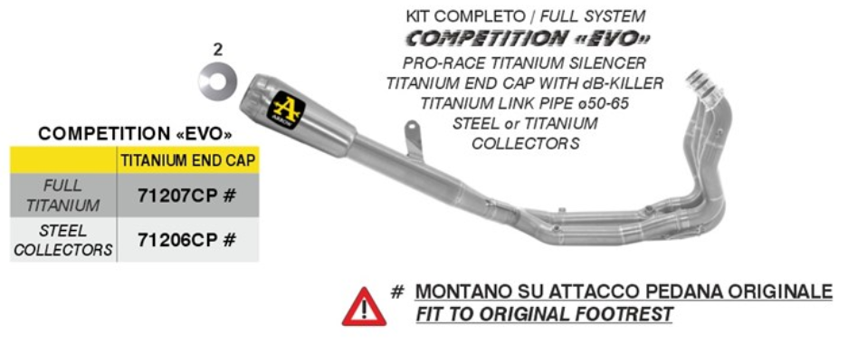 Arrow Competition Evo Titanium Full Exhaust System for BMW S 1000 RR 2025