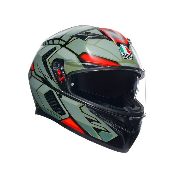 AGV K3 Decept Matt Black/Green/Red Helmet