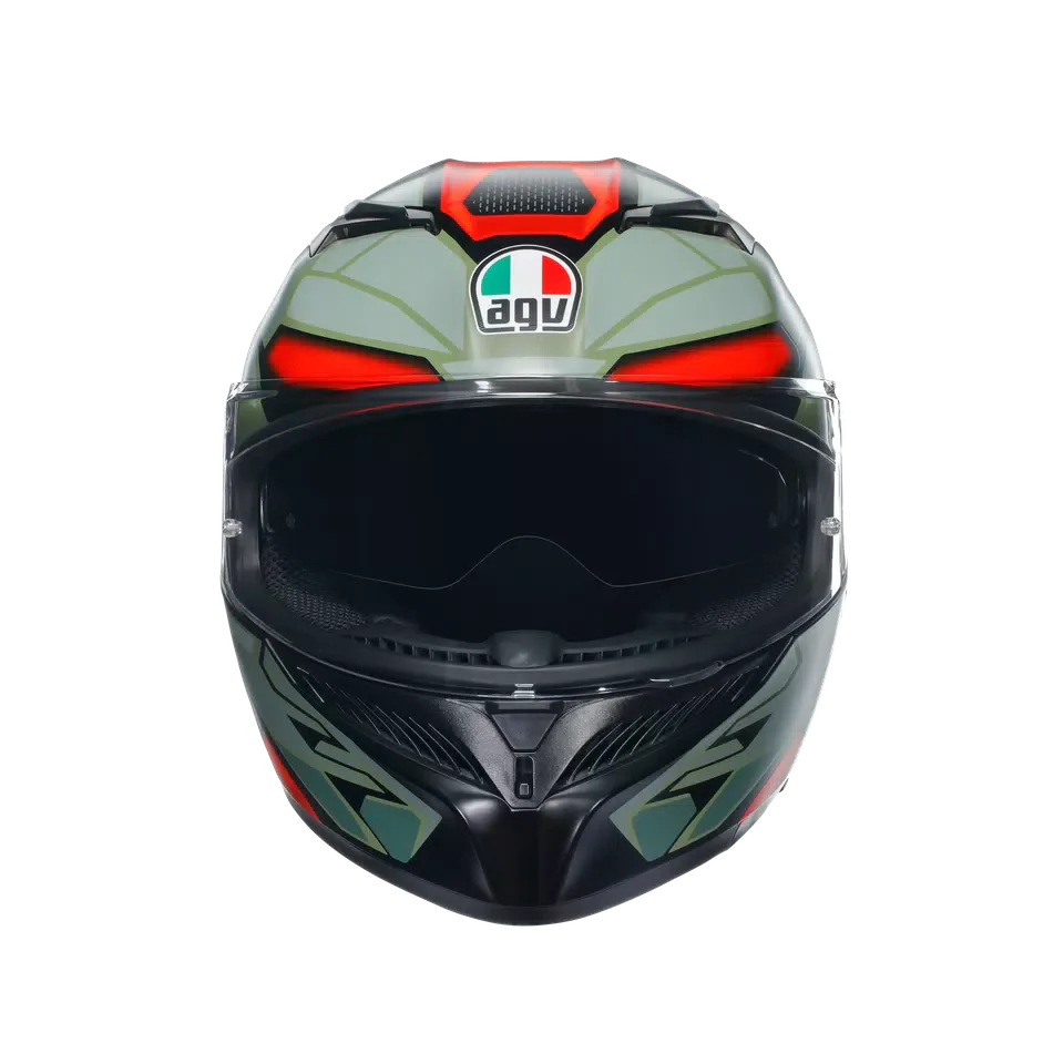 AGV K3 Decept Matt Black/Green/Red Helmet