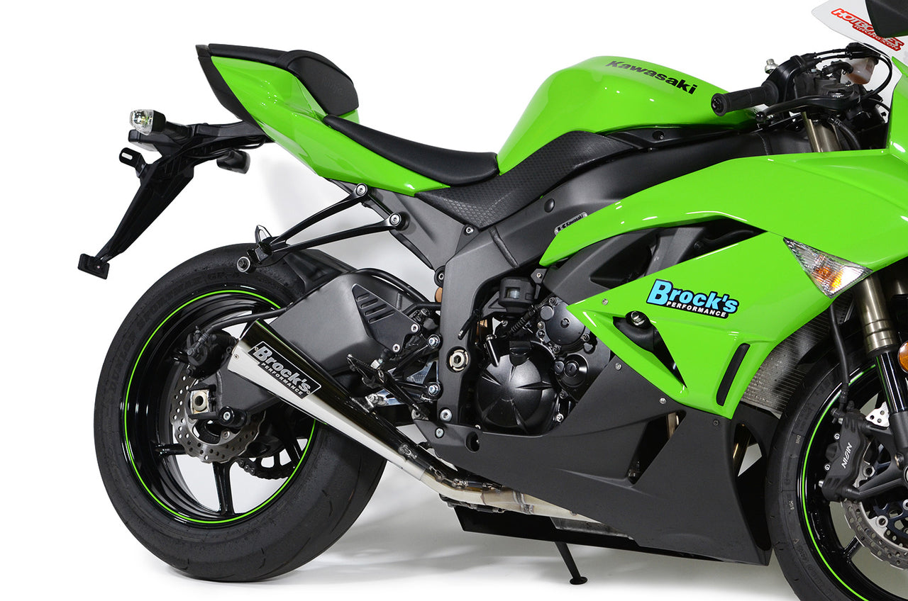 Brocks Alien Head Full Exhaust System 14" Muffler for Kawasaki ZX-6R