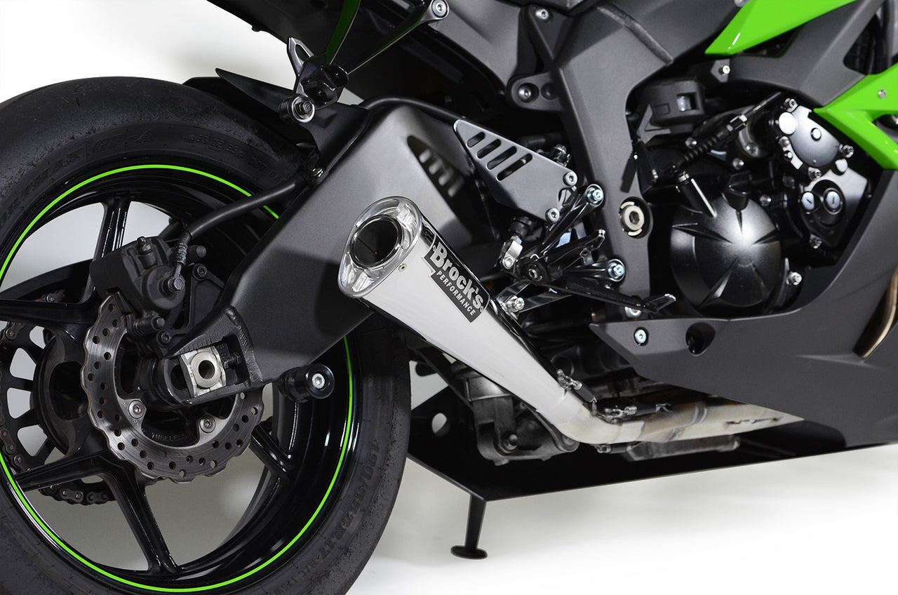 Brocks Alien Head Full Exhaust System 14" Muffler for Kawasaki ZX-6R