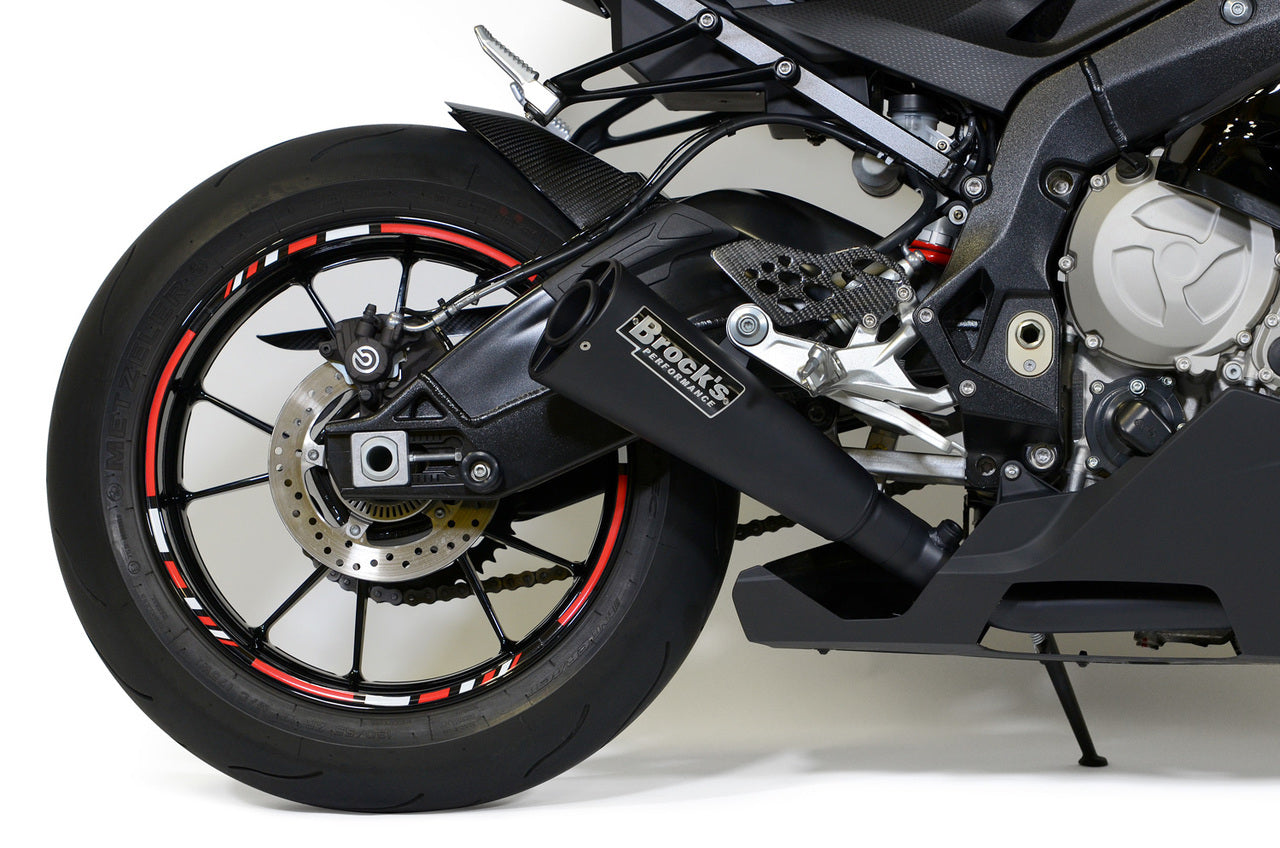 Brocks Alien Head 2 Full Exhaust System Black 14'' Muffler for BMW S1000RR