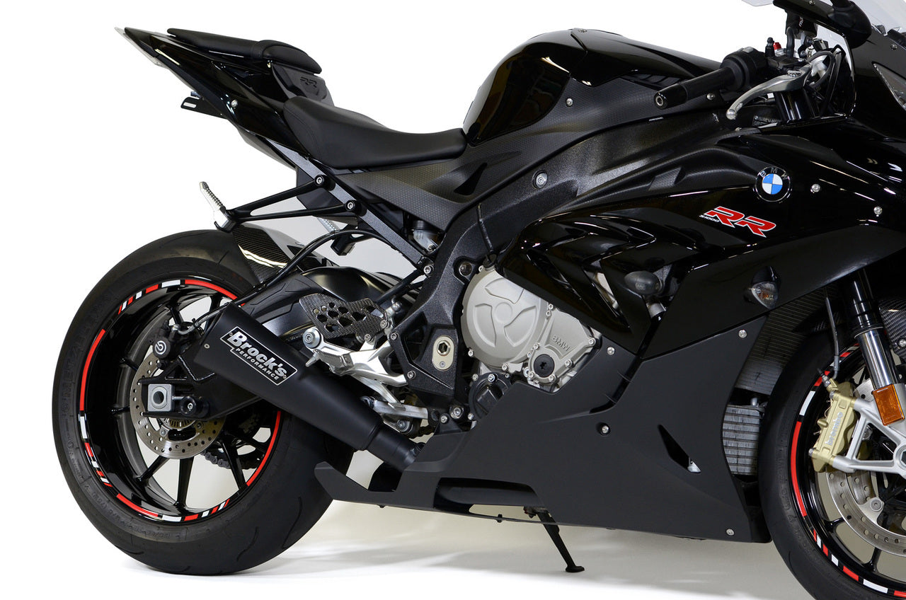 Brocks Alien Head 2 Full Exhaust System Black 14'' Muffler for BMW S1000RR