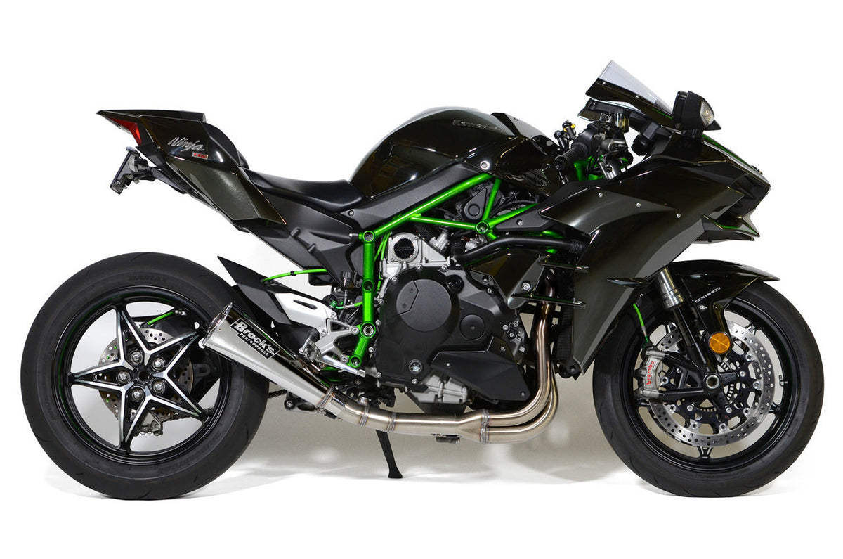 Brocks Alien Head 2 Full Exhaust System Natural 14" Muffler for Kawasaki Ninja H2