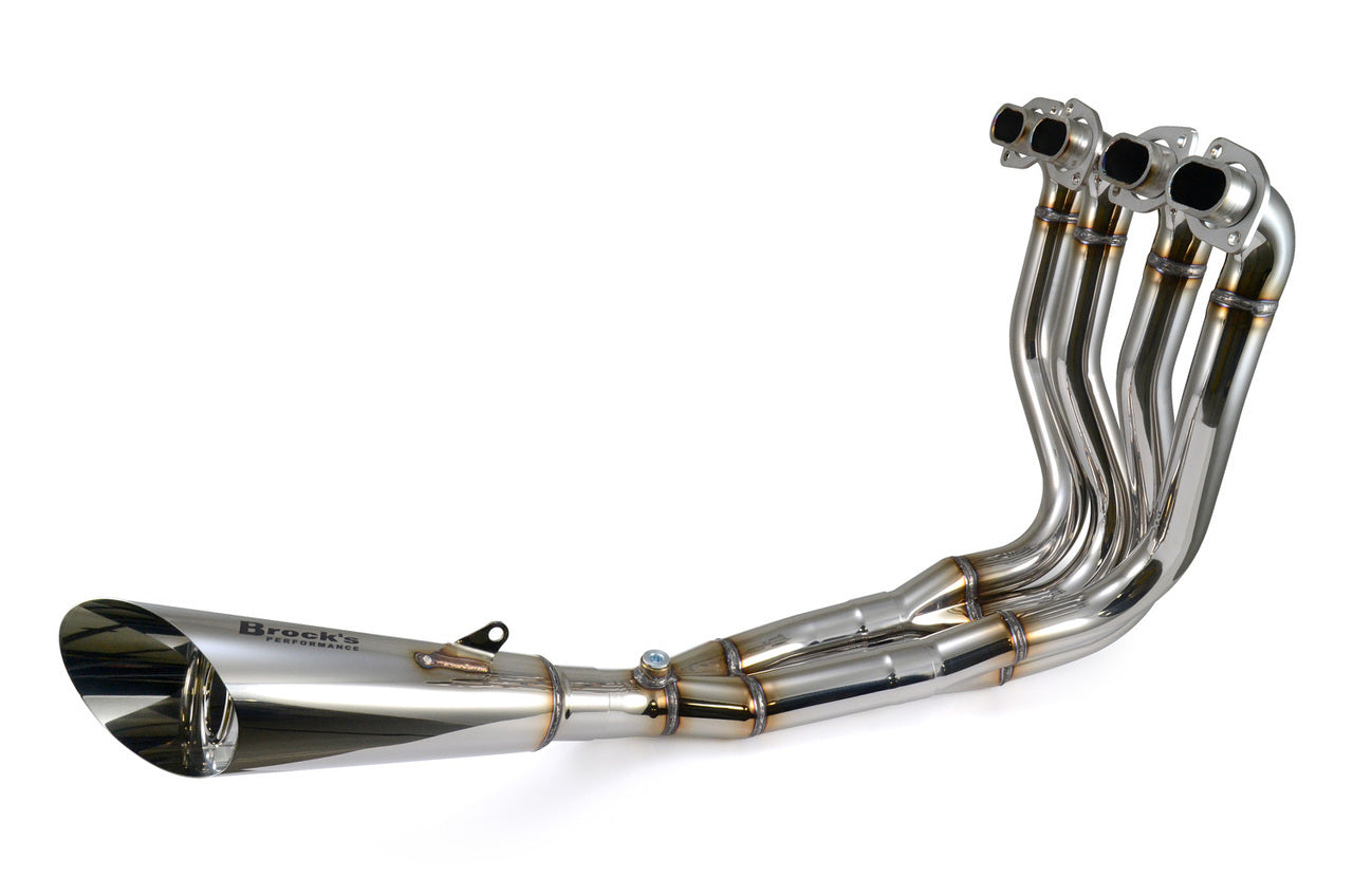 Brocks Slash Cut Full Exhaust System Polished Tapered Muffler for Kawasaki Ninja H2