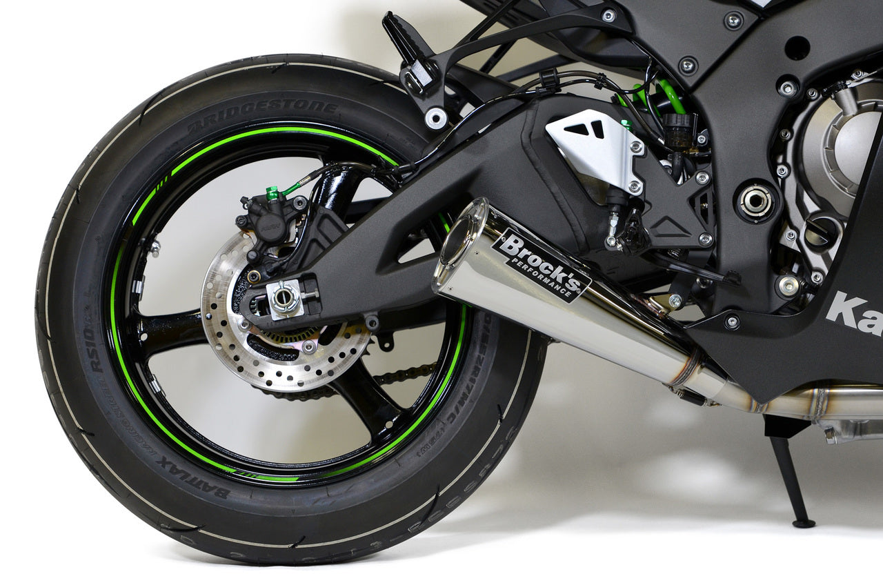 Brocks Alien Head 2 Full Exhaust System 14" Muffler for Kawasaki ZX-10R