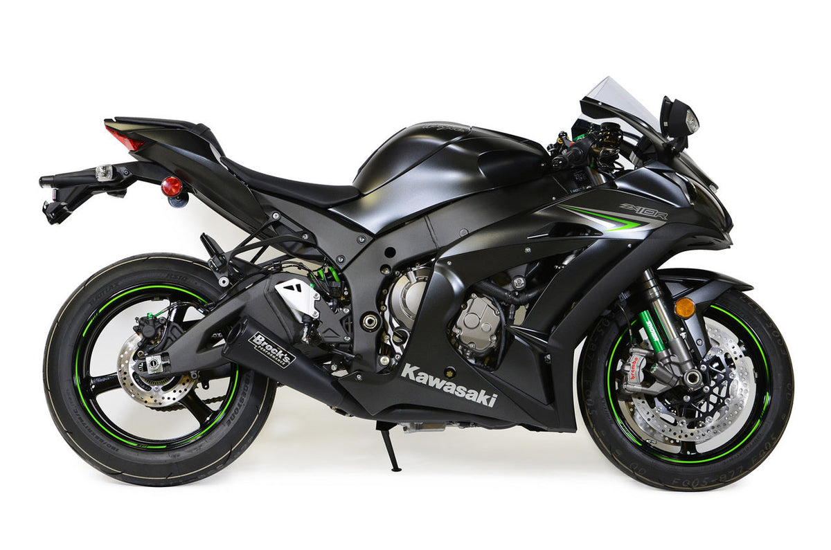 Brocks Alien Head 2 Full Exhaust System Black 14" Muffler for Kawasaki ZX-10R