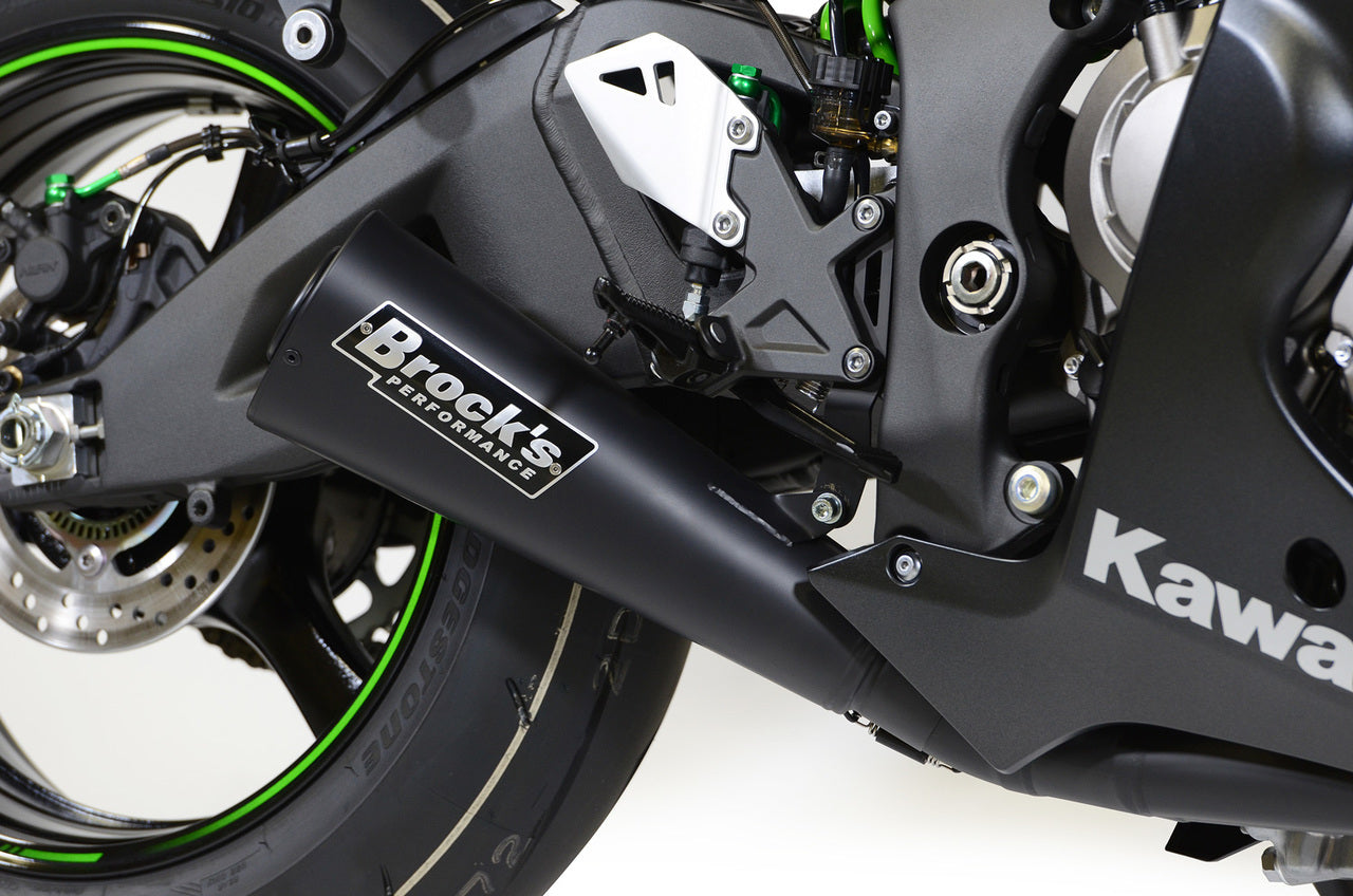Brocks Alien Head 2 Full Exhaust System Black 14" Muffler for Kawasaki ZX-10R