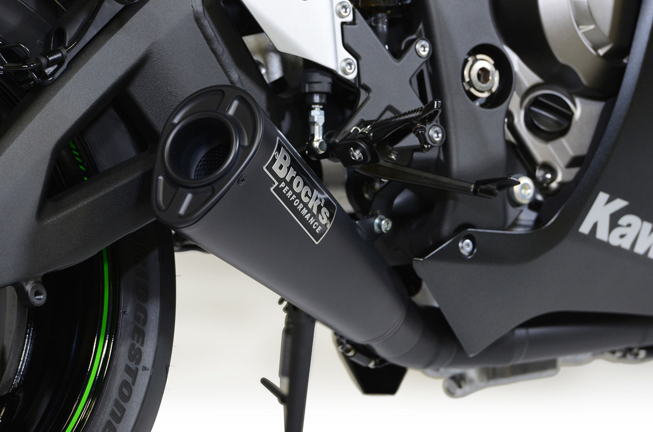 Brocks Alien Head 2 Full Exhaust System Black 14" Muffler for Kawasaki ZX-10R