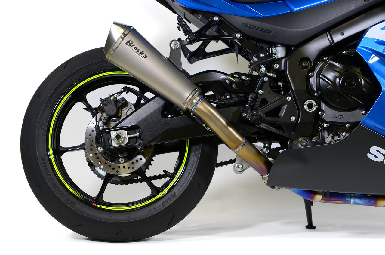 Brocks Predator Full Exhaust System - Ti Front Section w/ Titanium Muffler for Suzuki GSXR 1000