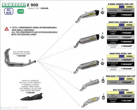 Arrow Racing Exhaust Header for Kawasaki Z900