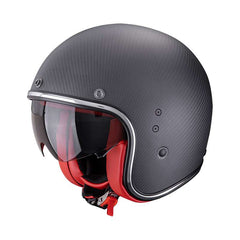 Scorpion Belfast Evo Carbon Helmet Black Matt Red