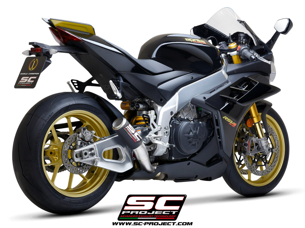 SC Project CR-T Low Position Slip-On Exhaust for Aprilia RSV4 2021-23