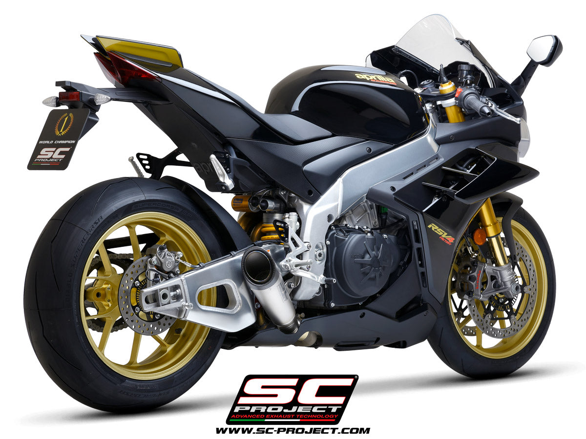 SC Project S1 Low Position Slip-On Exhaust for Aprilia RSV4 - 2021-23