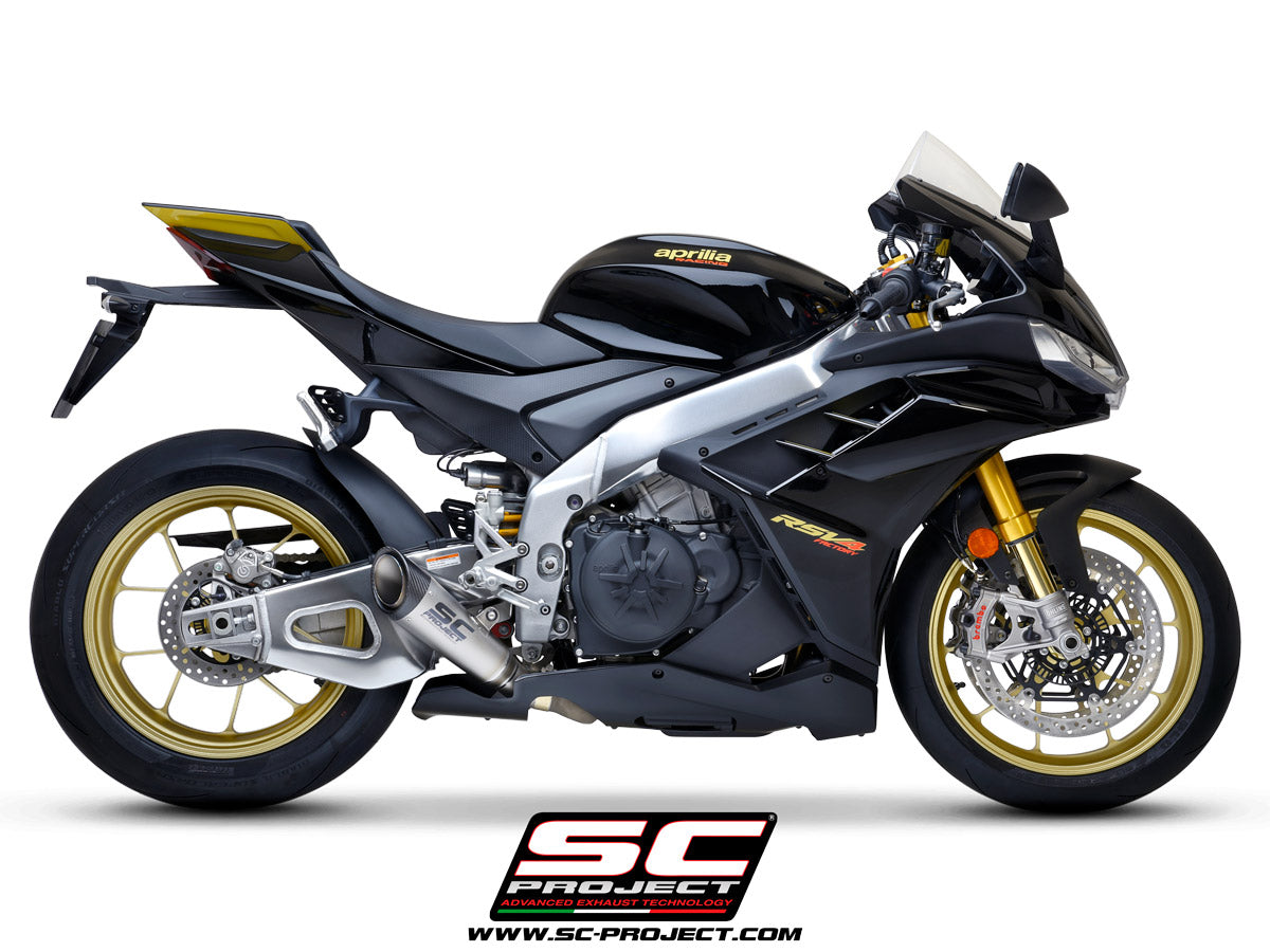 SC Project S1 Low Position Slip-On Exhaust for Aprilia RSV4 - 2021-23