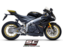 SC Project S1 Low Position Slip-On Exhaust for Aprilia RSV4 - 2021-23