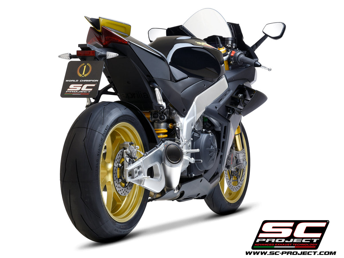 SC Project S1 Low Position Slip-On Exhaust for Aprilia RSV4 - 2021-23