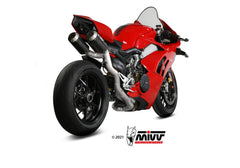Mivv Carbon Fibre High Position Full Exhaust System For Ducati Panigale V4 S 2018-22