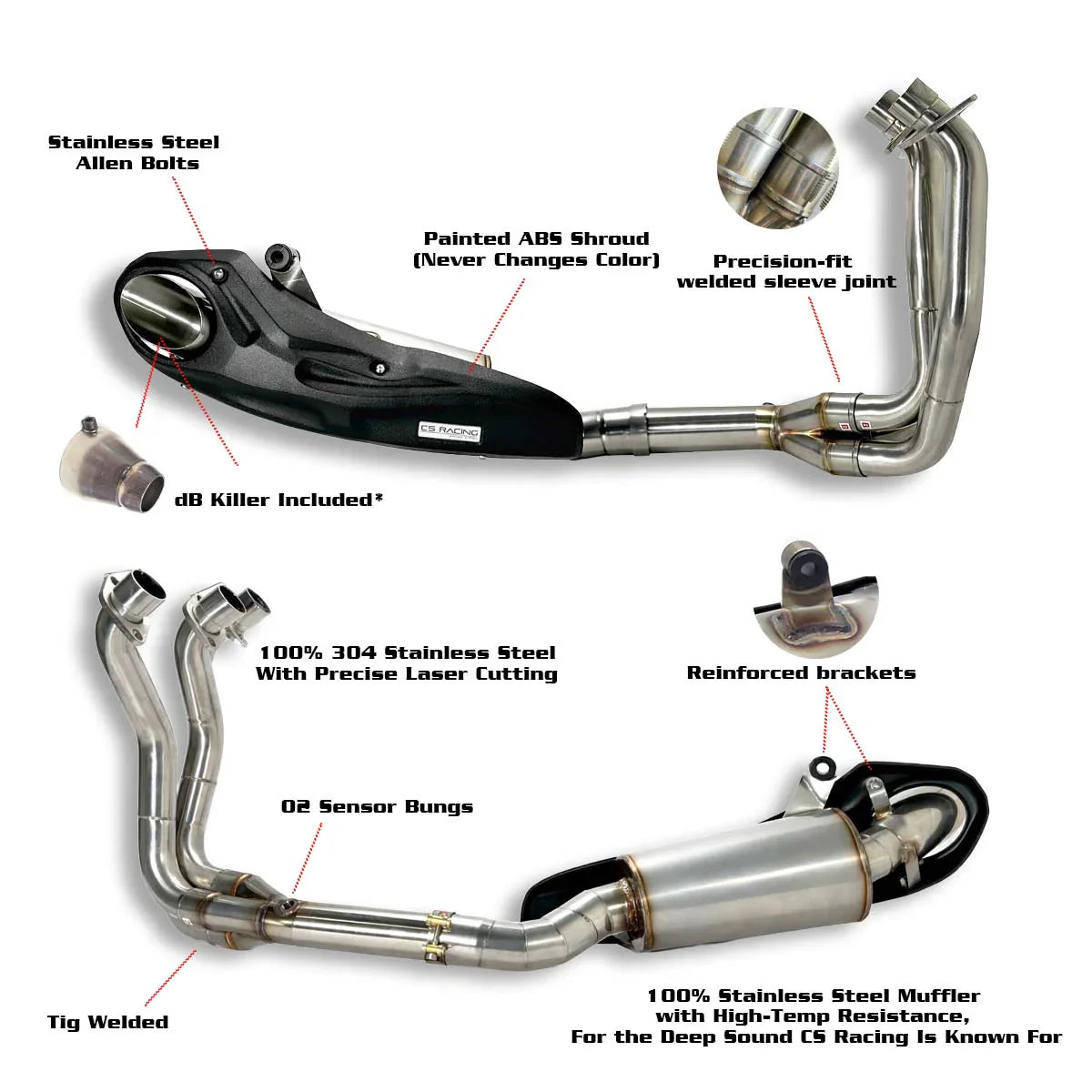 CS Racing Full Exhaust System for Kawasaki Z1100