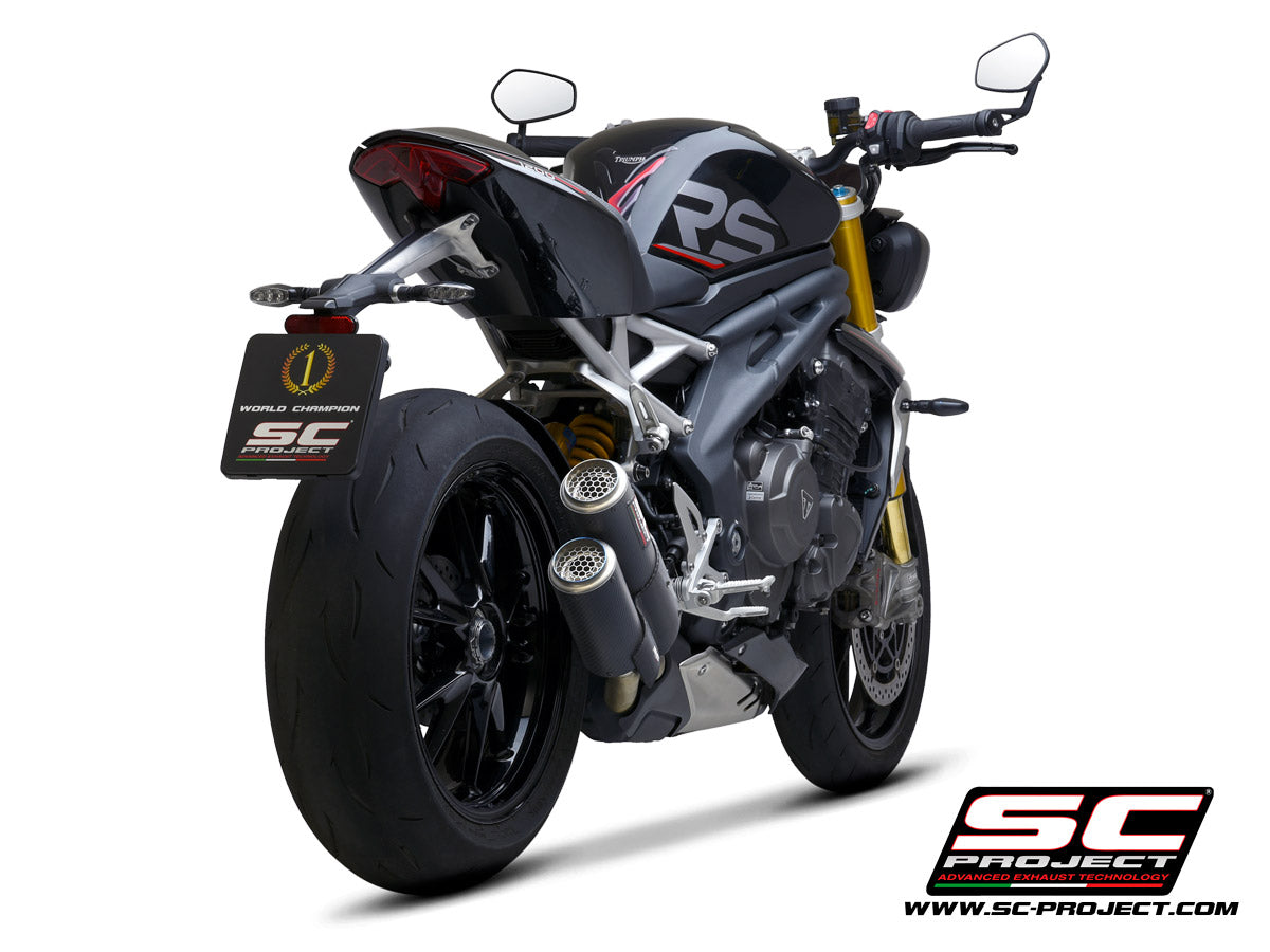 SC Project Twin CR-T Slip-On Exhaust for Triumph Speed Triple 1200 RS 2021-23