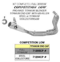 Arrow Competition Low Full Exhaust System with SS Header for BMW S1000RR 2024