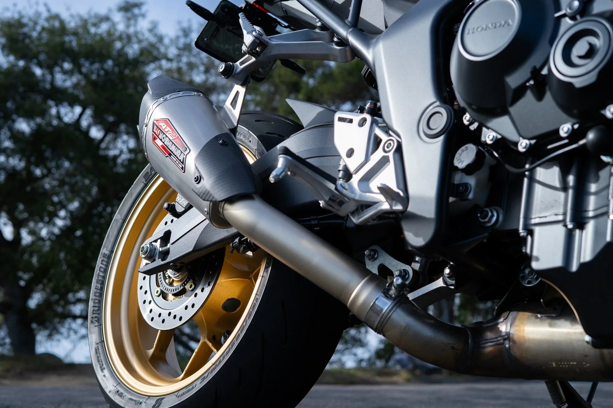 Yoshimura AT2 Stainless Steel Slip-On Exhaust for Honda CB1000 Hornet