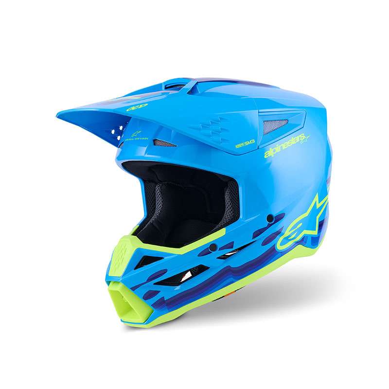 Alpinestars Sm3 Force Helmet Cyan Glossy