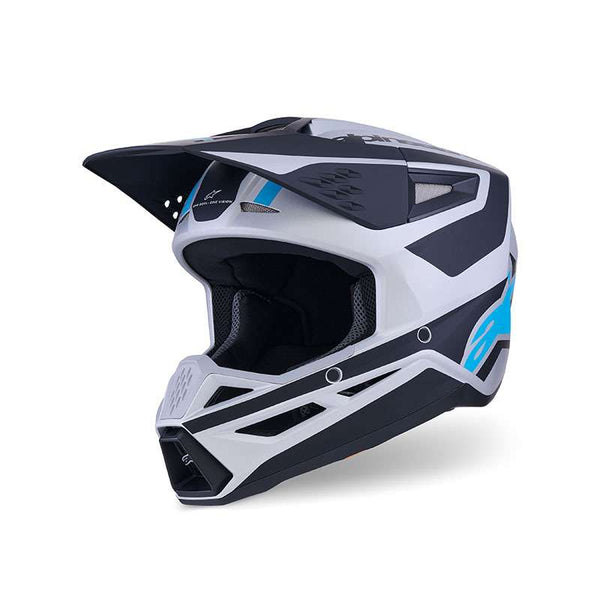 Alpinestars Sm3 Heat Helmet Silver Blue