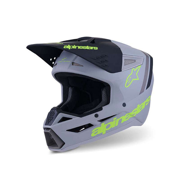 Alpinestars Sm3 Radium Helmet Grey Yellow Matt
