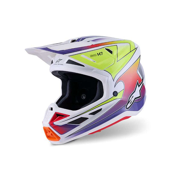 Casco Alpinestars Sm7 Fuse White Yellow Purple